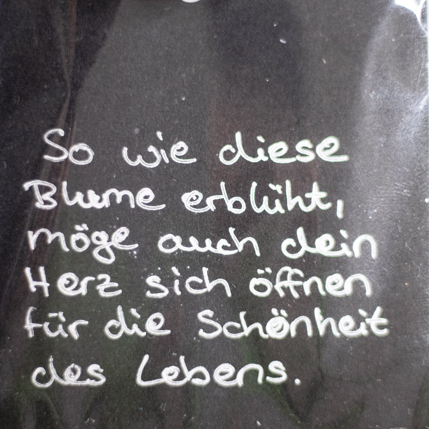 "Blühende Herzen" - Handgegossene Sojawachs-Blume mit inspirierendem Spruch